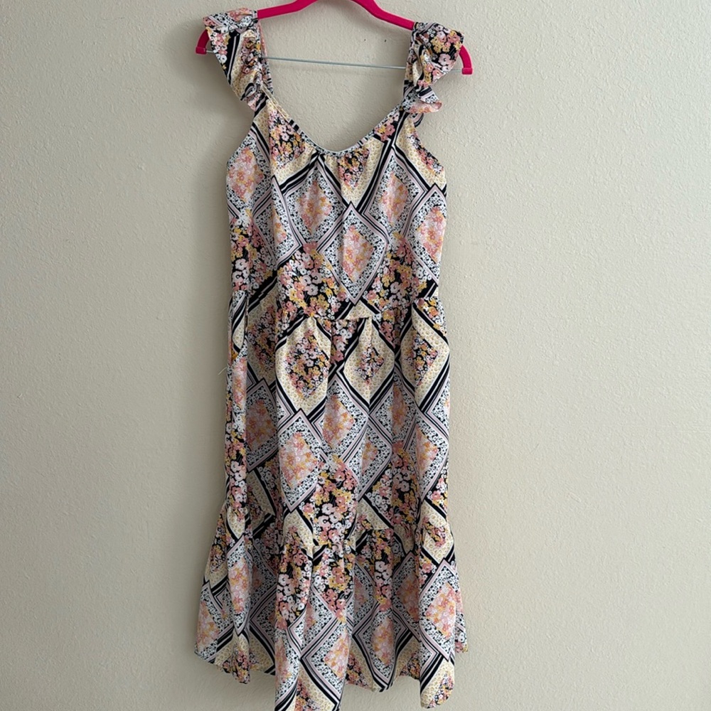 Floral Dress with Ruffled Straps